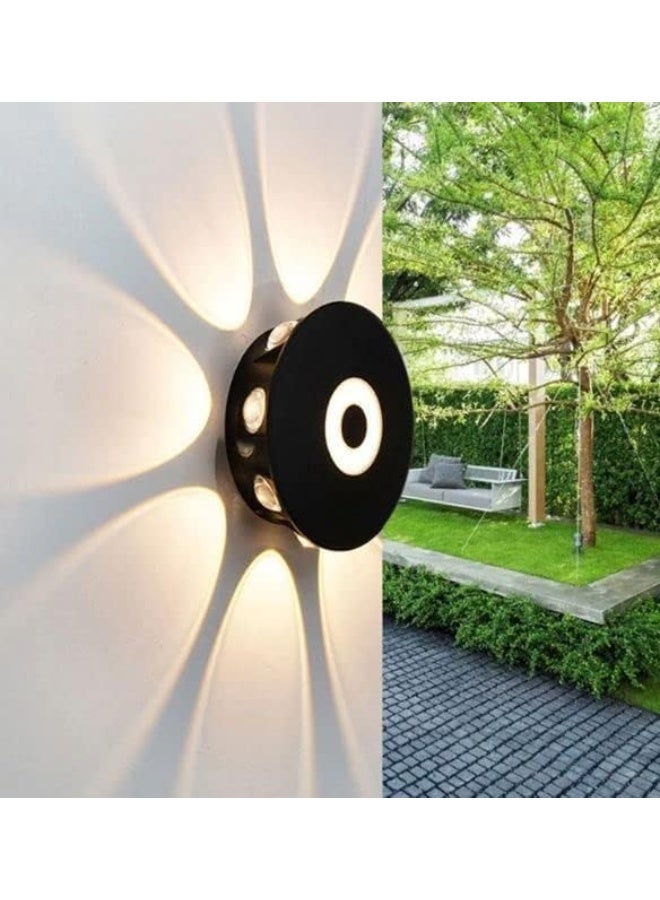 المفتاحة مصباح حائط LED دائري 10 واط، مقاوم للماء IP65، هيكل ألمنيوم عصري، إضاءة دافئة للاستخدام الداخلي والخارجي للحدائق والشرفات والفلل - Image 5